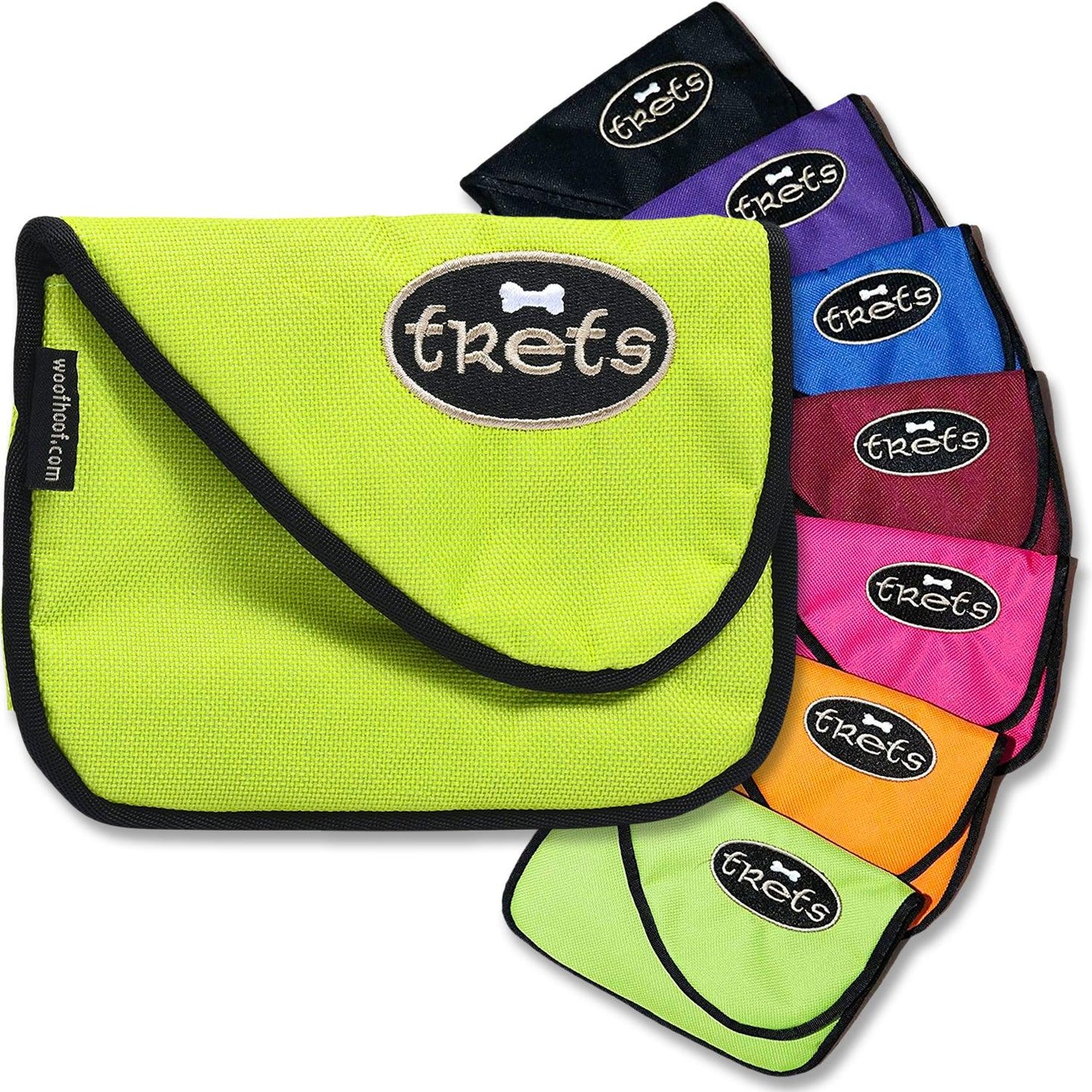 Lime Dog Treat Pouch shown with a variety of colors