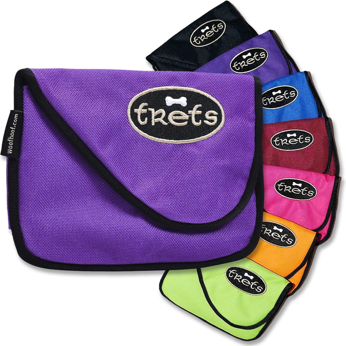 Purple Dog Treat Pouch shown with a variety of colors