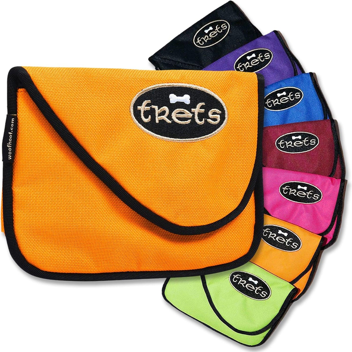 Orange Dog Treat Pouch shown with a variety of colors