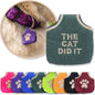 Green Dog Tag Silencer shown with a variety of colors and with a brown dog
