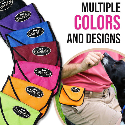 Variety if treat pouches in seven colors